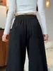 Pantalones de chándal rectos, de color liso, corte relajado, holgados, de cintura alta, largos hasta el suelo, versátiles para el uso diario, con buena caída, pantalones largos para mujer