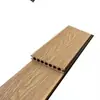 Deck Composto de Madeira e Plástico para Exterior Buraco Redondo Textura de Madeira Maciça Placa de Madeira-Plástico Pátio Pequeno de Villa Auto-Instalação Anti-Corrosão Fabricante de Placa de Madeira-Plástico Atacado