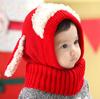 Gorro de una pieza con forma de cachorro estilo coreano para invierno, capa de lana para bebé, chal cálido, bufanda estilo coreano, venta al por mayor, lindo