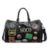 Bolsa de Viaje Cuero PU Viaje de Negocios Portátil Equipaje de Viaje en Avión Bolso Cruzado Deportivo Insignia de Remache Bolsa de Fitness