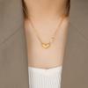 Colar novo de aço titânio bruto estilo coreano amor único você e bruto pulseira de tornozelo coração cortado amor e bruto com você conjunto de joias