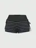 Verão 2026 Novo Estilo Americano Transfronteiriço Menina Popular Shorts Esportivos de Contraste Listrado Cintura Média Feminino Personalizado Nota Musical Atacado