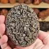 Talla de Madera Maciza de Madera de Águila de Nueve Dragones Jugando con Perlas, Adorno de Madera Maciza para Llevar en la Mano, Pieza Decorativa para Colgar, Artesanía de Talla en Madera, Decoración de Mesa