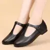 Novos Sapatos Casuais Femininos da Moda Primavera/Verão 2026, Estilo Britânico, Fivela T-Strap Salto Baixo, Transfronteiriço