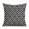Funda de Almohada de Lino Qyc007 Flecha Geométrica Negra Puntos de Ola Funda de Cojín para el Hogar Funda de Cojín Suave
