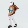 Ropa de Calle Hip-Hop Marca de Moda Ropa para Niños Verano Holgada Pasarela Traje Ropa para la Actuación de Tambores Hiphop para Niños Hombres