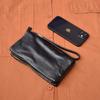 Couro genuíno retro casual commuter nicho carteira masculina longa multi-card de grande capacidade clutch carteira titular de cartão para homens