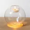 Suporte de Velas de Vidro Transparente Suporte de Velas Redondo de Vidro Estilo Europeu Decoração de Casa Ornamentos Artesanato em Vidro