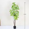 Ficus Lyrata Artificial para Interiores, Planta Decorativa Grande de Piso en Maceta para Hotel y Centro Comercial, Decoración Suave y Paisajismo