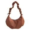 Bolso de Hombro Cruzado Plegable de Gamuza de Gran Capacidad para Mujer, Bolso de Mano para Empanadas de Nicho Transfronterizo, Nuevo Otoño 2025