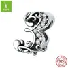 Cuentas de plata de ley s925 con números arábigos transfronterizos, estilo retro, accesorios de joyería DIY SCC1418