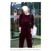 Conjunto de Terciopelo Dorado Tallas Grandes 200 Jin Primavera y Otoño Nuevo Estilo Ropa Deportiva para Mujer Conjunto Holgado Adelgazante de Manga Larga para Uso Casual