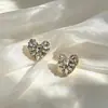 Brincos de tarracha com pérola e zircônia para mulheres, brincos com pino de prata 925, design de nicho, brincos de alta qualidade e elegantes, fornecimento de fábrica no atacado