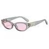 Gafas de Sol Pequeñas con Montura Transparente Estilo Ojo de Gato Estilo Callejero Europeo y Americano Gafas Unisex Versátiles de Moda Tendencia 206 D110