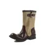 Botas Martin de Moda Estilo Británico Color Block de 4 cm 2026 Otoño/Invierno Nuevas Punta Redonda Tacón Grueso Sin Cordones Casuales Botas Western