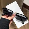 2026 Gafas de Sol Cuadradas Pequeñas de Media Montura de Alta Calidad para Cejas, Uso de Moda para Hombres y Mujeres, Gafas de Sol con Protección Solar, Lentes Transparentes