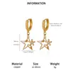 Collar con Colgante de Estrella de Cinco Puntas Minimalista Fresco Hueco Estilo Coreano para Mujer, Cadena Clavicular de Zirconia de Lujo Ligero, Aretes de Estrella, Transfronterizo