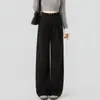 Pantalones de Maternidad para Otoño e Invierno 2025 Estilo Nuevo, Pantalones de Pierna Ancha No Ajustados para el Embarazo, Pantalones Cálidos Forrados de Polar para Usar en Invierno