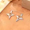 Pendientes Huecos con Corte Lateral Estilo Diseñador con un Toque de Lujo, Pendientes de Personalidad de Moda Dulces-Cool en Forma de Cruz, Accesorios para Orejas Simples y Elegantes