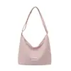 Bolsa de Lona Grande Capacidade Feminina 2026 Nova Casual Bolsa de Ombro Único Tote Bag Estudante Aula Deslocamento Transversal Bolsa Nuvem Tendência