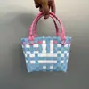 Bolso de Mano Tejido de Plástico Personalizado Cesta Tejida de Plástico Cesta de Regalo DIY Bolso de Calle del Pequeño Libro Rojo