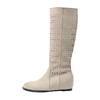 Botas Altas Planas Huecas Estilo Maillard de 5 cm de Altura Creciente para Mujer Otoño 2025 Nuevas Botas de Montar Retro por Encima de la Rodilla