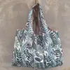 Bolsa de Compras Verde Dobrável Japonesa e Coreana Leve Impermeável Grande Capacidade Bolsa de Armazenamento para Supermercado Bolsa de Compras Portátil Bolsa Tote Espessada