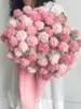 Manta de Peluche con Gradiente de Rosas Paquete de Materiales DIY Tejida a Mano Manta de Ramo Regalo