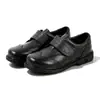 Fabricantes de Sapatos de Couro Masculino Fornecem Atacado Multi-Estilo Tiras de Velcro Preto Confortável e Respirável