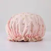 Touca de Banho para Mulheres Doméstica Camada Dupla Espessada Impermeável Banho Chuveiro Touca de Cabelo Capuz Chapéu de Cozinha à Prova de Fumaça de Óleo