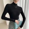 Ropa de primera línea suéter de cachemira de cuello alto para mujer a rayas adelgazante estilo coreano camiseta interior suéter de una pieza sin costuras suéter de lana cubierta