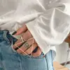 Anillo de Plata Esterlina 925 para Mujer Estilo Japonés y Coreano Estilo Frío Nicho Ins Trendy Retro Amor Apertura Celebridad de Internet Anillo Dulce para Estudiantes