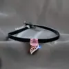 Collar Gargantilla Rosa Sexy de Zorro Pequeño Japonés y Coreano para Mujer, Cadena Corta para Clavícula, Accesorio Sencillo y Elegante