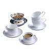 Taza de café y platillo de cerámica, juego simple de taza de té con leche de línea de oro blanco puro, taza de café para entretenimiento de oficina, taza de té de la tarde