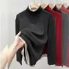 Capa base térmica para mujer para otoño e invierno, con un diseño de dos piezas simulado en colores contrastantes, camiseta de manga larga, top casual y versátil