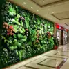 Decoración de pared de fondo anti-decoloración planta artificial pared pared de plantas verdes balcón flores falsas césped de plástico escaparate tienda decoración