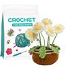 Paquete de material nuevo de crochet transfronterizo Amazon Handmade DIY tejido bola de lana en maceta decoración de escritorio girasol