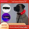 Coleira luminosa anti-perda para animais de estimação personalizada de fábrica, com LED recarregável e colorida, 9 modos de luz, artefato para passear com o cachorro