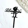 Estilo Ins Transfronteiriço Dia dos Namorados Decoração de Bolo para Assar Casamento Pedido de Casamento Sr&Sra Inserção de Bolo Acrílico