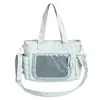 Bolsa transparente 2D estilo ins coreano para accesorios, bolso de hombro/cruzado de gran capacidad para mujer, mochila de color liso