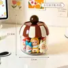 Lindo frasco de almacenamiento, sellado y a prueba de polvo, exhibición y colección de mini figuras de juguete de moda, caja de almacenamiento transparente redonda de caja sorpresa