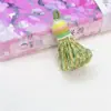 Série Cores de Primavera Borla de Algodão Pequeno Pingente DIY Fio de Algodão Torcido à Mão Borla Pingente de Colar Estilo Étnico Xizang Acessório