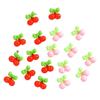 Dibujos animados tamaño pequeño Cereza Resina Accesorios DIY Hecho a Mano Crema Gel Funda para Teléfono Horquilla Accesorios Material Accesorios
