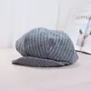 Gorra Octagonal Rayada Estilo Coreano, Gorra de Repartidor Tridimensional, Boina Artística Versátil para Primavera y Verano, Gorra de Pico Estilo Nuevo