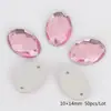 50 Accesorios de Joyería de Materiales DIY Redondos Poligonales Acrílico Cosido a Mano Diamante Agujero Doble Planos Base Diamante Acrílico Caliente