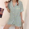 Good Dream Verão Novo Cardigã Estilo Coreano Pijama Feminino Solto ins Pijama Meninas Simples Manga Curta Shorts Casa