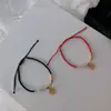 Pulsera de Agata Marca Fu para Novia Estilo Ins Diseño Nicho Cuerda Roja Cuerda Tejida Cuerda de Mano Joyería de Mano para Pareja para Hombres y Mujeres