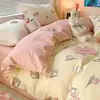 Juego de ropa de cama de tres piezas Regalo sábana de algodón lavado funda nórdica sábana juego de cuatro piezas Fabricante de Dropshipping al por mayor