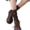 Calcetines de Encaje hasta la Mitad de la Pantorrilla para Mujer Calcetines de Felpa Estilo Japonés Calcetines Estilo Coreano para Mujer de Longitud Media de Moda Calcetines de Moda Encaje