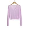 Camisa holgada de un solo pecho estilo europeo y americano, fina, con aire acondicionado, nueva moda de verano, blusa pequeña, cárdigan de seda de hielo con protección solar para mujer